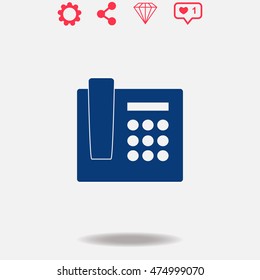 Phone. vector icon on grey background.