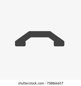 Phone vector icon on grey background.