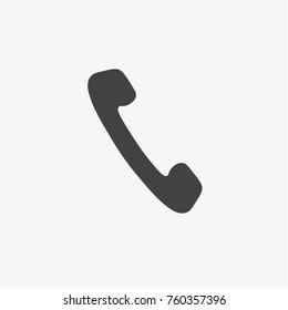 Phone vector icon on grey background.