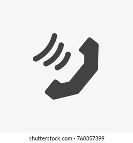 Phone vector icon on grey background.