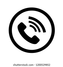 Phone vector icon on white background. Conversation, chat and talk symbols. Telephone rings elements. Communication sign. Flat simple line design illustration.