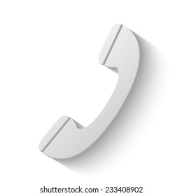 phone vector icon - paper illustration on white background 