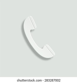 Phone vector icon - paper illustration