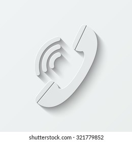 phone vector icon - paper illustration