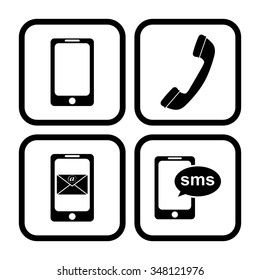 Phone - vector icon, set