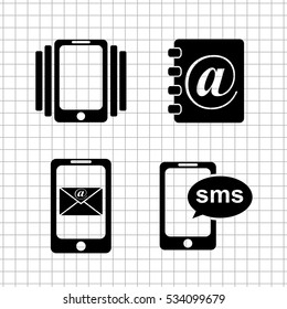 Phone  - vector icon; set