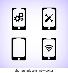 Phone  - vector icon; set