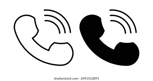 Phone vector icon set in black color.
