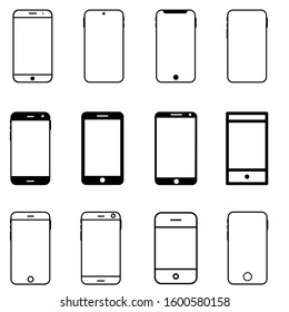 phone vector icon set. mobile illustration symbol collection. smartphone sign. 