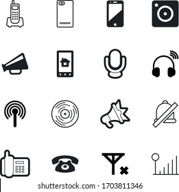 conjunto de iconos de vector de teléfono como: disco, anuncio, foto, auriculares, aviso, gramófono, ruido, vinilo, sirena, disco, torre, prohibición, alerta, iconos, pop, elemento, permitido, logotipo, advertencia, casa, en línea