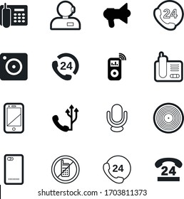 phone vector icon set such as: caution, disco, signboard, mp3, callcenter, shout, film, long, helpline, stop, help, scream, message, handsfree, screen, man, broadcast, forbidden, telemarketing