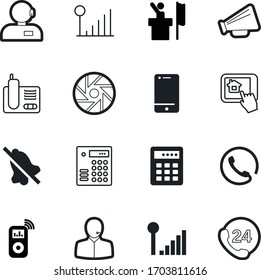 phone vector icon set such as: day, conference, loudspeaker, ui, online, presenter, broadcasting, 24, public, orator, tribune, turn, megaphone, presentation, bullhorn, voice, control, smartphone