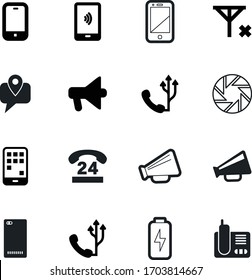 phone vector icon set such as: payments, operator, law, 24, data, volume, radio, charger, electricity, energy, cartography, office, electric, power, wallet, connection, customer, hotline, hours