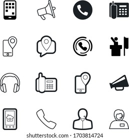 phone vector icon set such as: cellphone, smartphone, android, government, listen, presenter, tablet, politician, secretary, remote, talk, singer, equipment, wireless, digital, speak, security