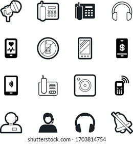 phone vector icon set such as: record, off, vibrating, bell, radio, voice, object, secretary, cardiogram, wireless, caution, signboard, allowed, fill, electronic, vocal, red, device, warn, shutter
