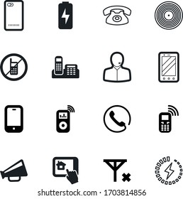 phone vector icon set such as: badge, siren, digital, red, broadcast, studio, communicate, security, flash, online, center, logo, side, prohibited, note, signboard, long, player, megaphone, musical