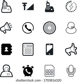 Phone Vector Icon Set Such As: Advertising, Time, Screaming, Directory, Low, Melody, App, Page, Charging, Company, Shape, Vinyl, Alert, Battery, Empty, Hour, Start, Code, Supply, Sim, Organizer