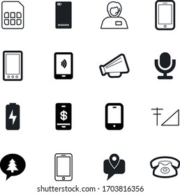 Phone Vector Icon Set Such As: Supply, Handsfree, Alert, Charging, Broadcast, Cartography, Wireless, Tracking, Announcement, Microphone, Charger, Computer, Emergency, Track, Dual, Shape, Website