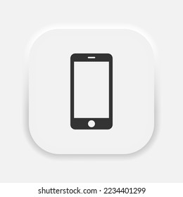 Phone vector icon. Smartphone blank screen symbol. Cellphone mobile device sign in neumorphism style. Vector EPS 10