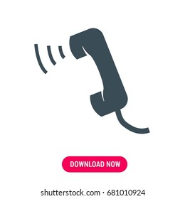 Phone vector icon, The symbol of ringing handset. Simple, modern flat vector illustration for mobile app, website or desktop app 