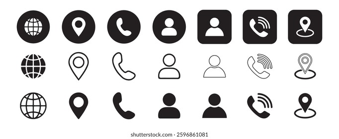 Phone vector icon. Phone symbol set. Contact us icons. Website. File illustration eps 10