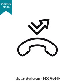 phone vector icon in trendy flat design, miss calling icon 