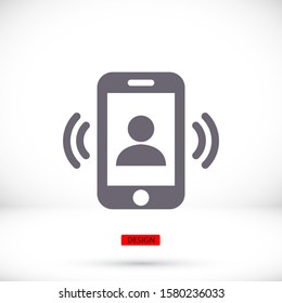 Phone vector icon in trendy flat style isolated on white background. Telephone symbol illustration.