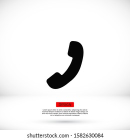 Phone vector icon in trendy flat style isolated on grey background. Handset vector icon with waves. Telephone symbol for your design, logo, UI. vector icon illustration