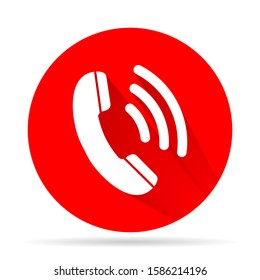 Phone vector icon in trendy flat style isolated on grey background. Handset vector icon with waves. Telephone symbol for your design, logo, UI. vector icon illustration