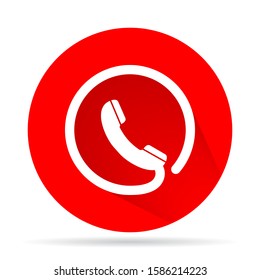 Phone vector icon in trendy flat style isolated on grey background. Handset vector icon with waves. Telephone symbol for your design, logo, UI. vector icon illustration