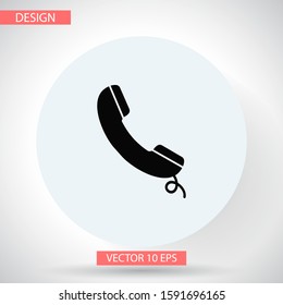 Phone vector icon in trendy flat style isolated on grey background. Handset vector icon with waves. Telephone symbol for your design, logo, UI. vector icon illustration