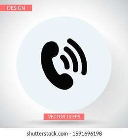 Phone vector icon in trendy flat style isolated on grey background. Handset vector icon with waves. Telephone symbol for your design, logo, UI. vector icon illustration