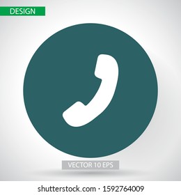 Phone vector icon in trendy flat style isolated on grey background. Handset vector icon with waves. Telephone symbol for your design, logo, UI. vector icon illustration