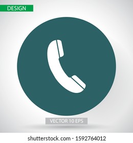 Phone vector icon in trendy flat style isolated on grey background. Handset vector icon with waves. Telephone symbol for your design, logo, UI. vector icon illustration