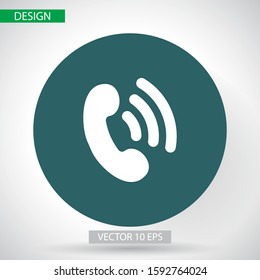 Phone vector icon in trendy flat style isolated on grey background. Handset vector icon with waves. Telephone symbol for your design, logo, UI. vector icon illustration