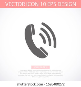 Phone vector icon in trendy flat style isolated on grey background. Handset vector icon with waves. Telephone symbol for your design, logo, UI. vector icon illustration