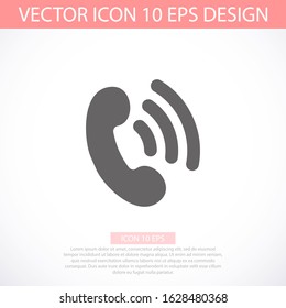 Phone vector icon in trendy flat style isolated on grey background. Handset vector icon with waves. Telephone symbol for your design, logo, UI. vector icon illustration