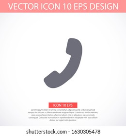Phone vector icon in trendy flat style isolated on grey background. Handset vector icon with waves. Telephone symbol for your design, logo, UI. vector icon illustration