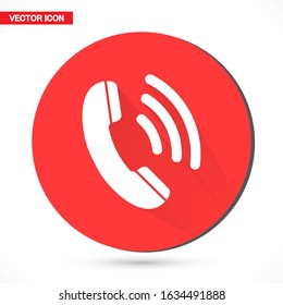 Phone vector icon in trendy flat style isolated on grey background. Handset vector icon with waves. Telephone symbol for your design, logo, UI. vector icon illustration
