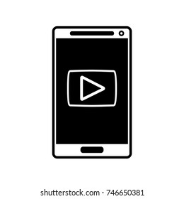 phone vector icon, video play phone icon 