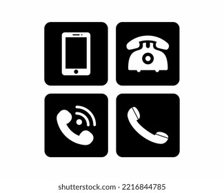 Icono de vector de teléfono. Paquete de símbolos de Smartphone y teléfono de fondo blanco