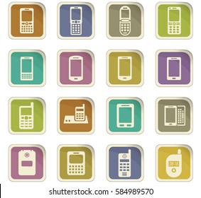 phone vector icons for user interface design