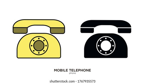 Phone vector illustration lineal color and filled design