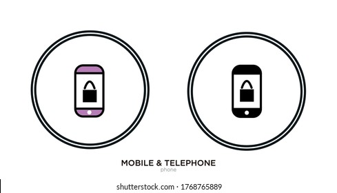 Phone vector illustration lineal color and filled design