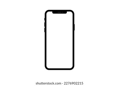 Ilustración del vector del teléfono sobre fondo transparente con pantalla transparente-blanca. Teléfono con iconos.