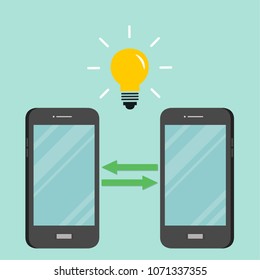 phone vector. lamp idea vector. free space for text. wallpaper. background.
exchange.