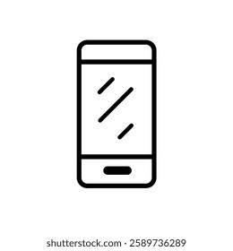 Phone with vector line art . Sign and symbol. Clip art, minimalist simple outline. Hand drawing technology illustration. Sticker print design