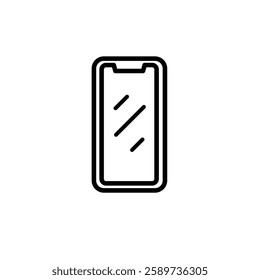 Phone with vector line art . Sign and symbol. Clip art, minimalist simple outline. Hand drawing technology illustration. Sticker print design