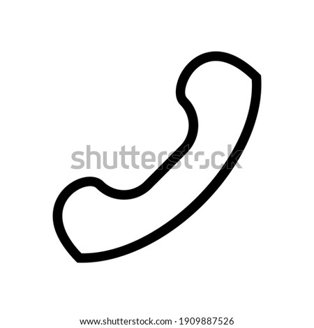 Phone vector line icon. Contacts, call center sign isolated on white background. Flat design style
