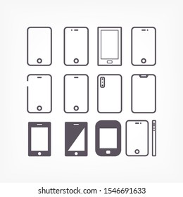 Phone vector many linear work icon design